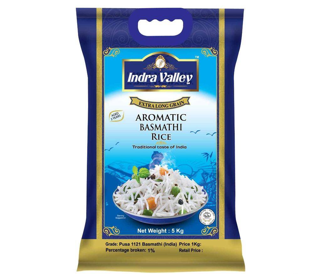 INDRA VALLEY PUSA BASMATHI RICE 4'S*5KG (BLUE)