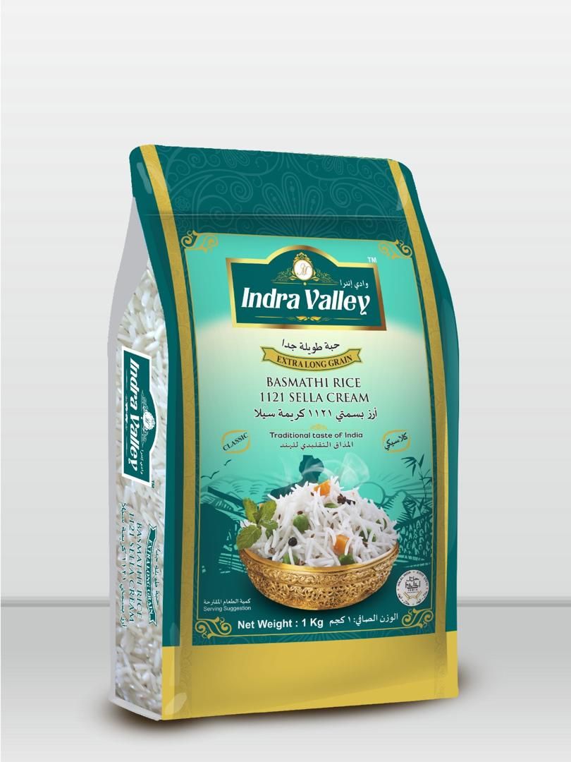 INDRA VALLEY SELLA CREAM BASMATHI RICE 1KG (GREEN)